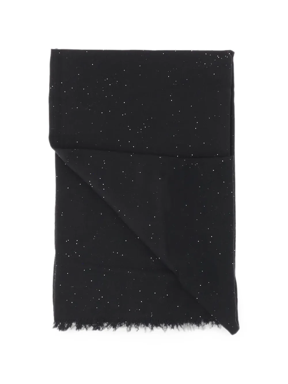 Faliero Sarti sequin-embellished fringed scarf - Nero
