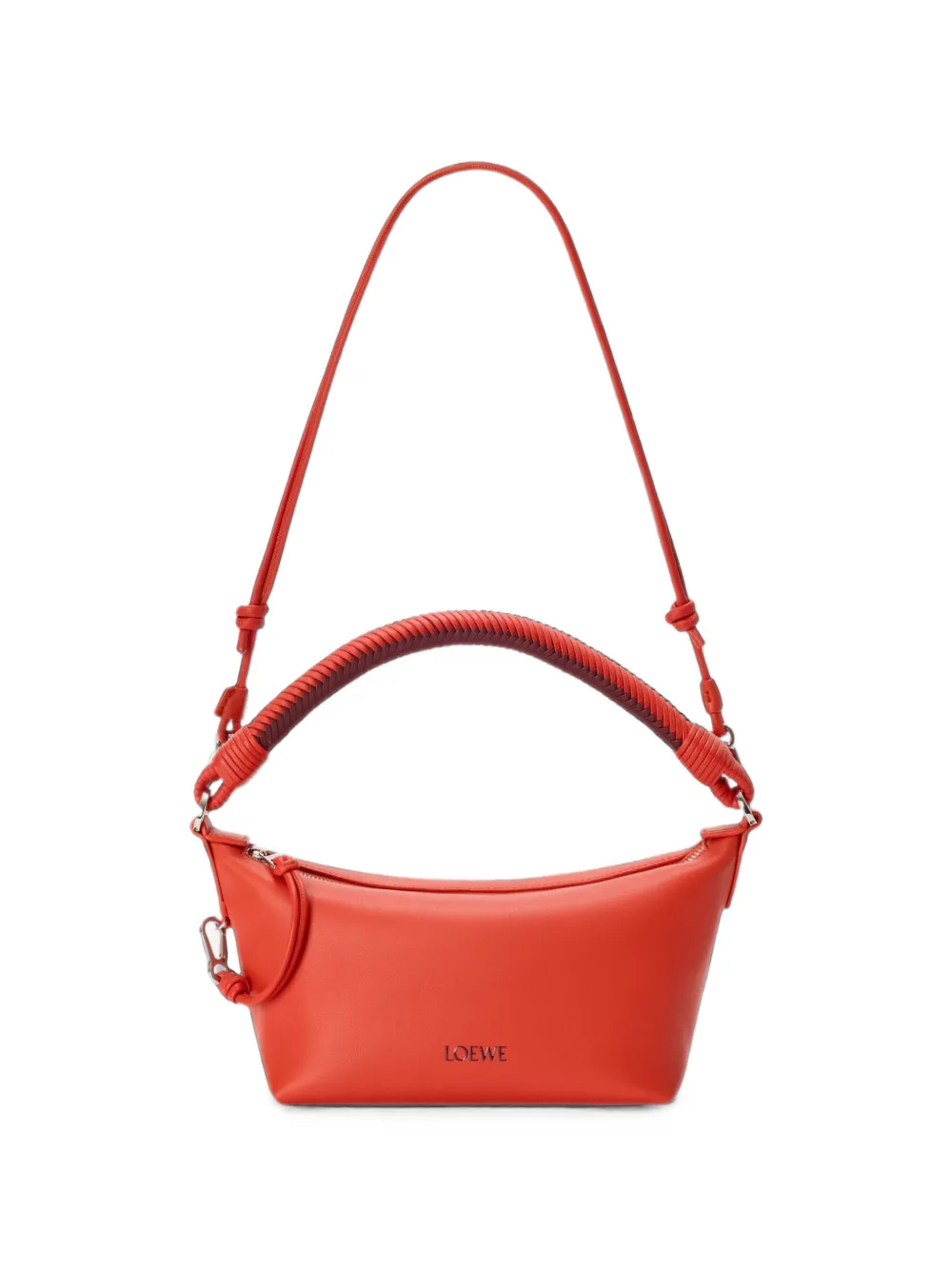 LOEWE Cala leren shopper met gevlochtend handvat Oranje