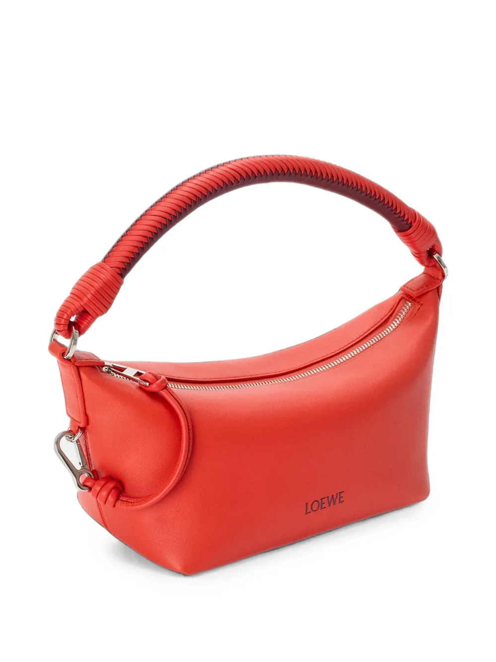 LOEWE Cala leren shopper met gevlochtend handvat Oranje