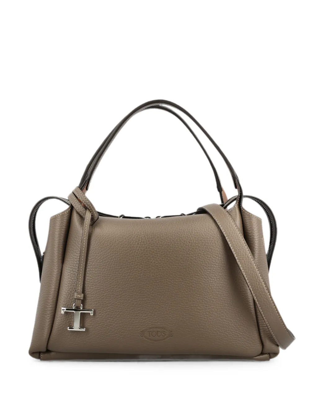 Tod's T Timeless pebbled shoulder - Grigio