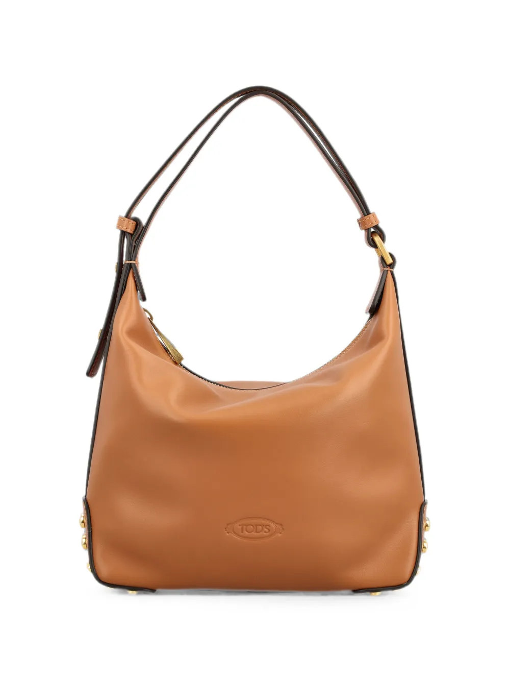 Tod's stud-embellished leather shoulder bag - Brown