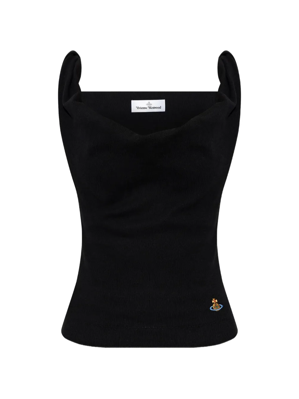 Vivienne Westwood Anna Orb-embroidered draped top - Nero