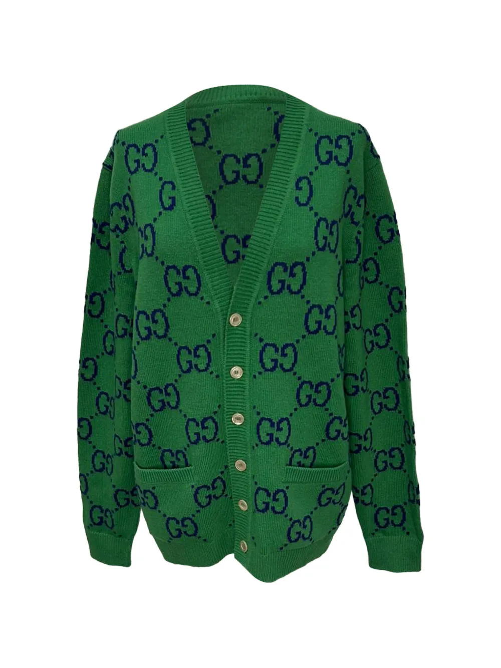 Gucci Pre-Owned GG-motif knitted cardigan - Verde