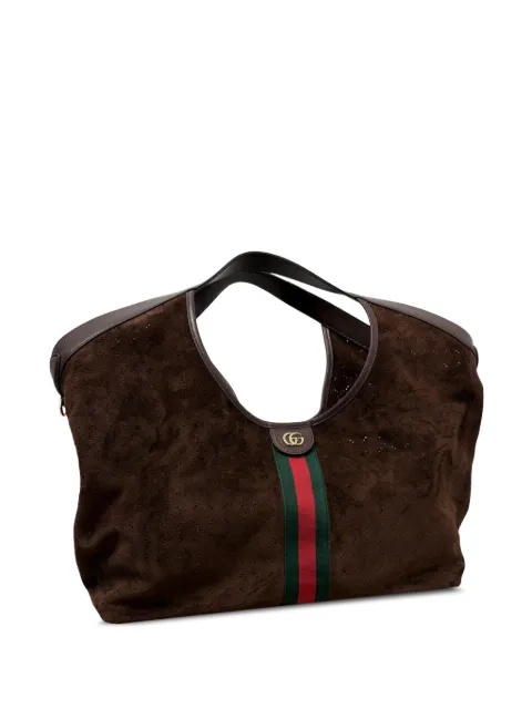 Gucci stor Double G tote i kalveruskind med Web-stribe