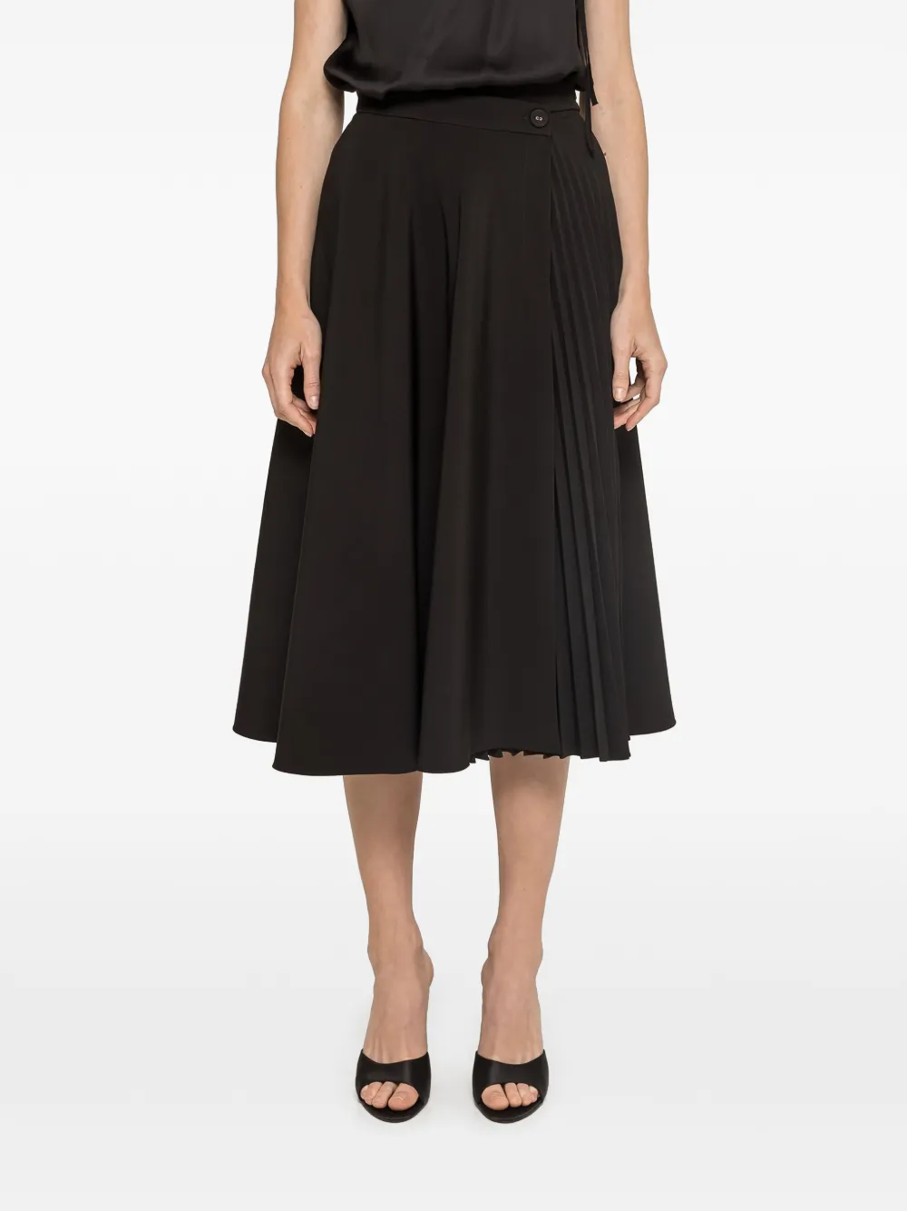 NISSA high-waisted midi skirt - Nero