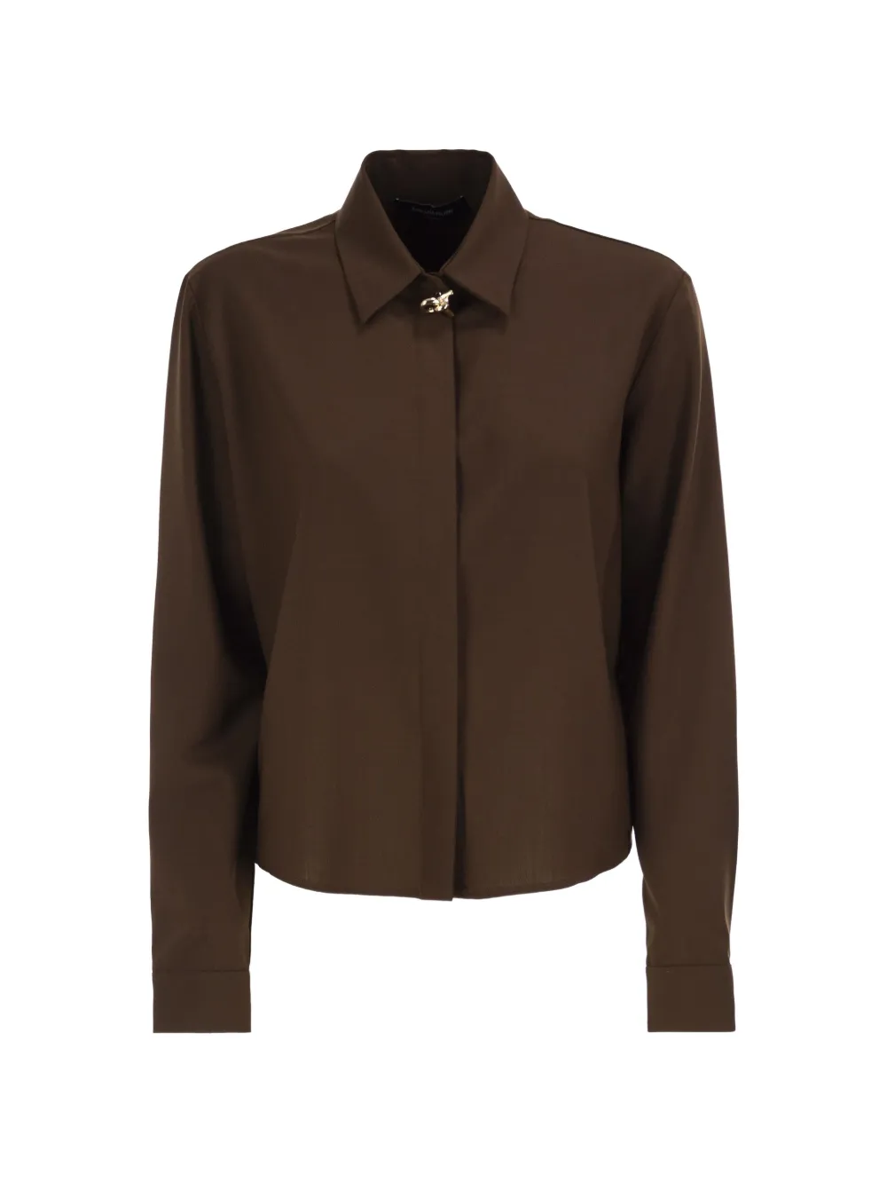 Fabiana Filippi jewel-embellished concealed-fastening shirt - Brown