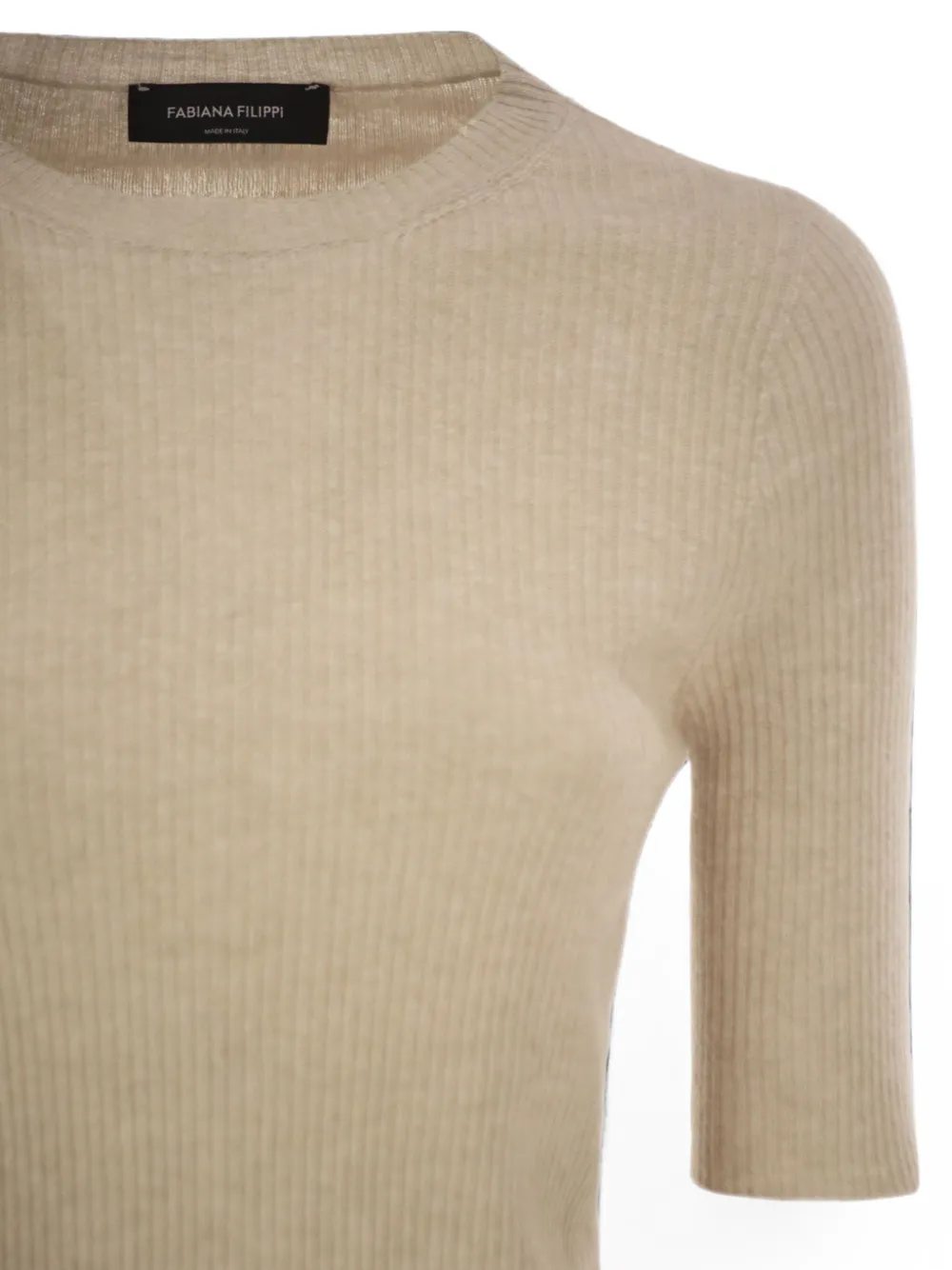 Fabiana Filippi Ribgebreid T-shirt Beige
