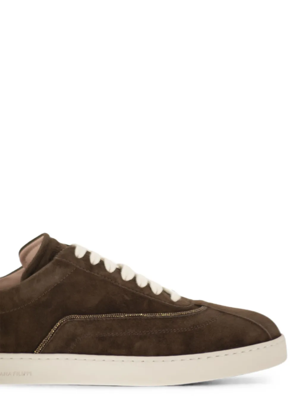 Fabiana Filippi metallic-trim suede sneakers Bruin