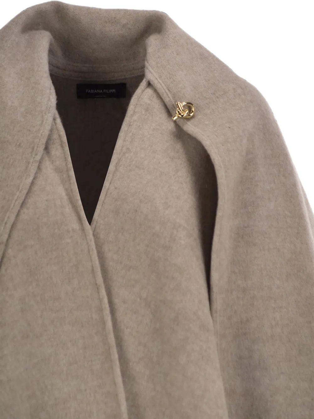 Fabiana Filippi Cape met sjaal detail Beige