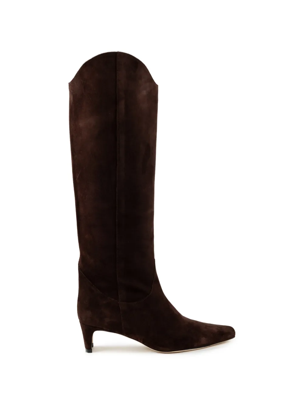 Staud Pointed-toe Suede Boots In Brown