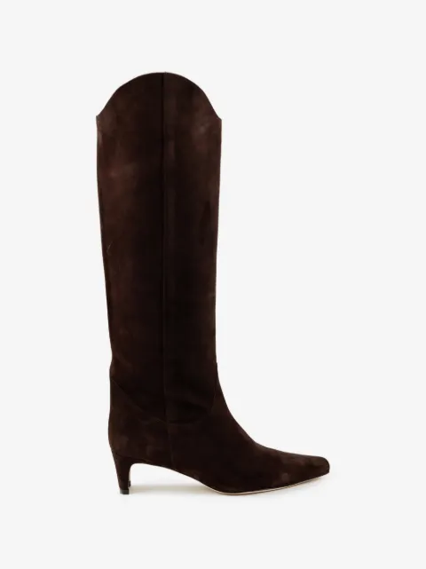 STAUD pointed-toe suede boots