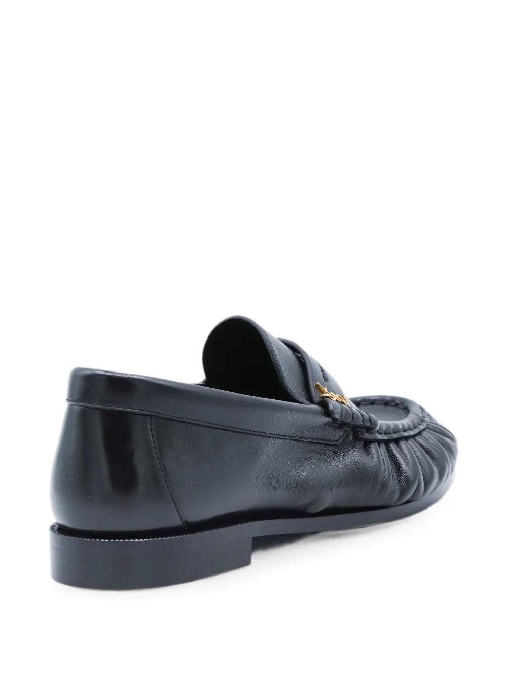 Saint Laurent Le Loafer ruched loafers Zwart