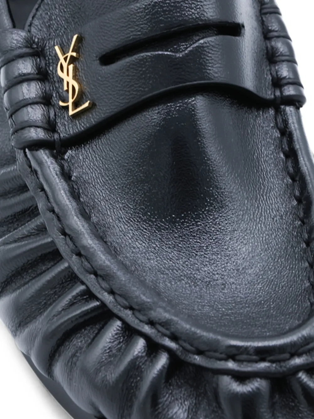 Saint Laurent Le Loafer ruched loafers Zwart