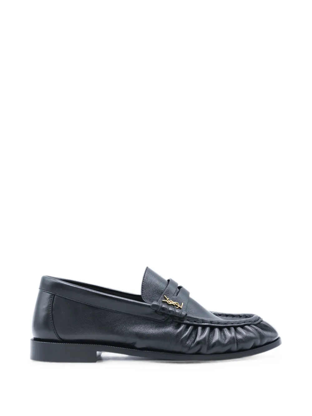 Saint Laurent Le Loafer ruched loafers Zwart