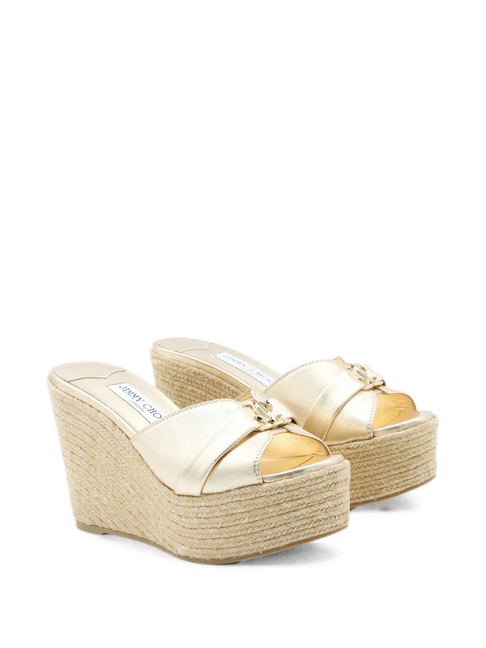 Jimmy Choo Leda wedge mules Goud