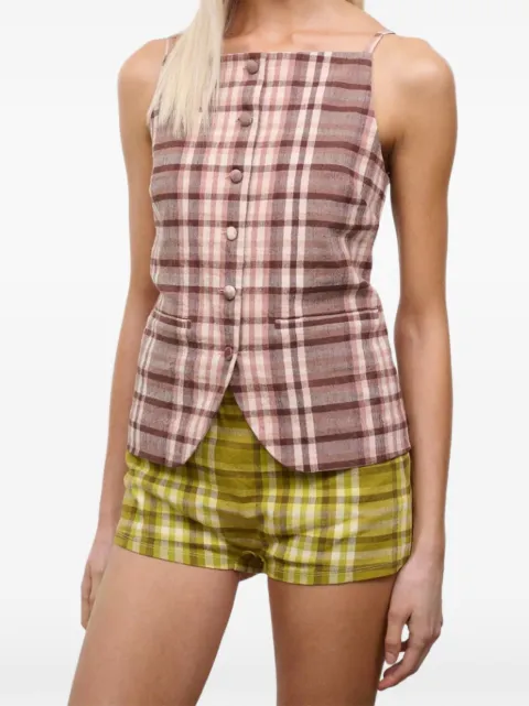 STAUD Una plaid top
