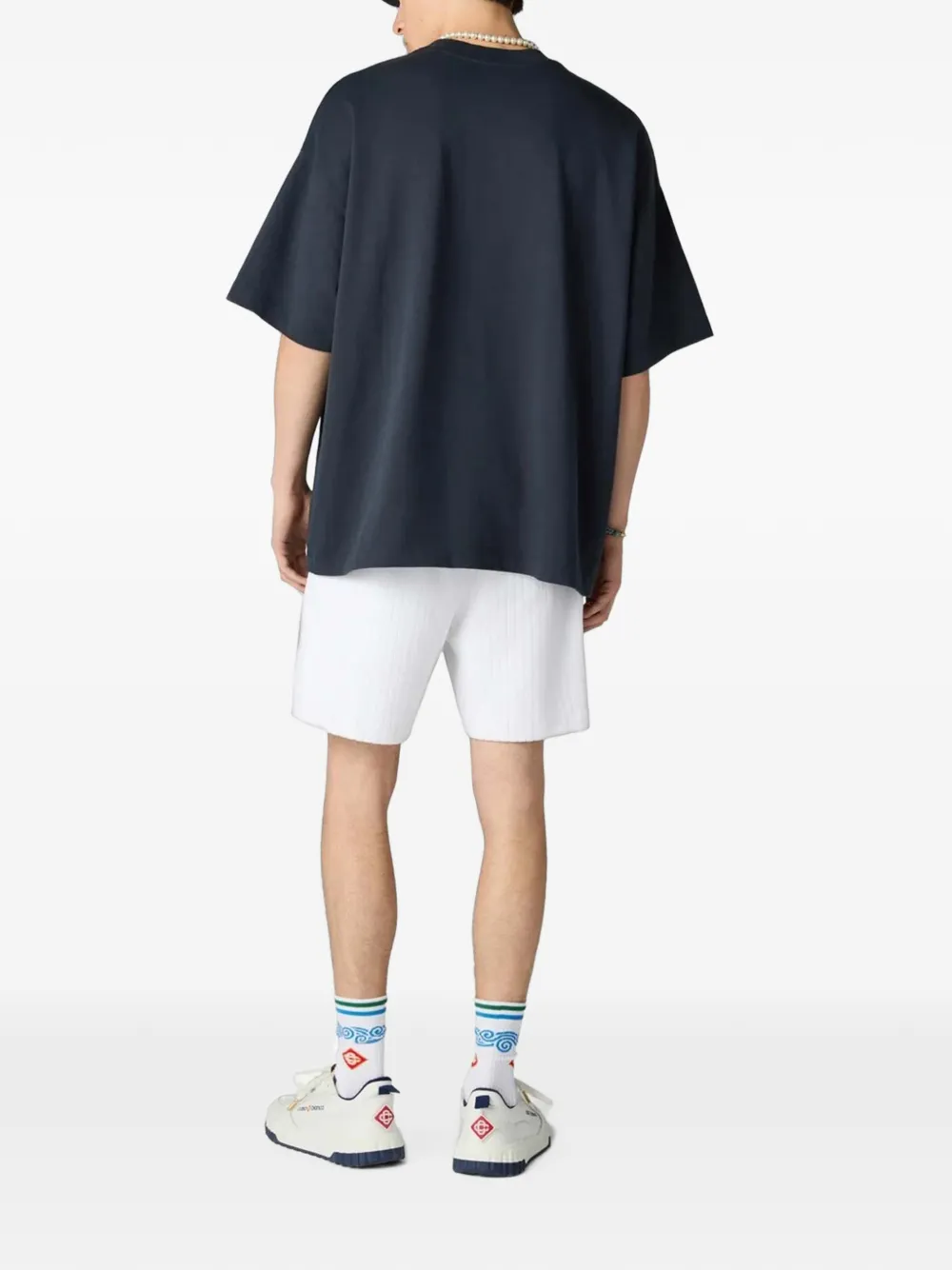 Casablanca Geribbelde shorts Wit