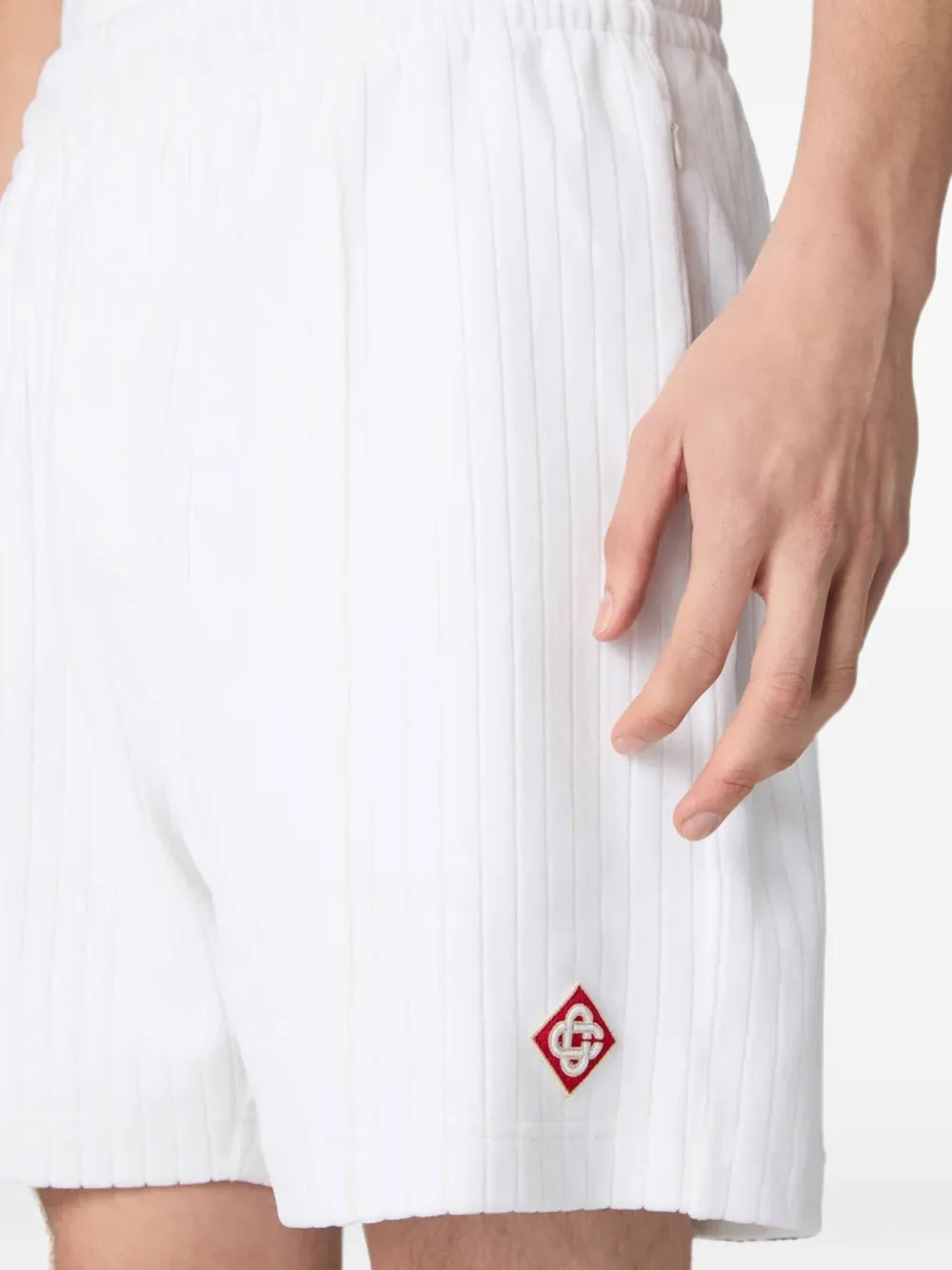 Casablanca Geribbelde shorts Wit