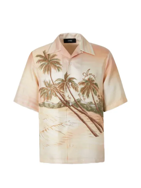 AMIRI palm tree-print silk shirt