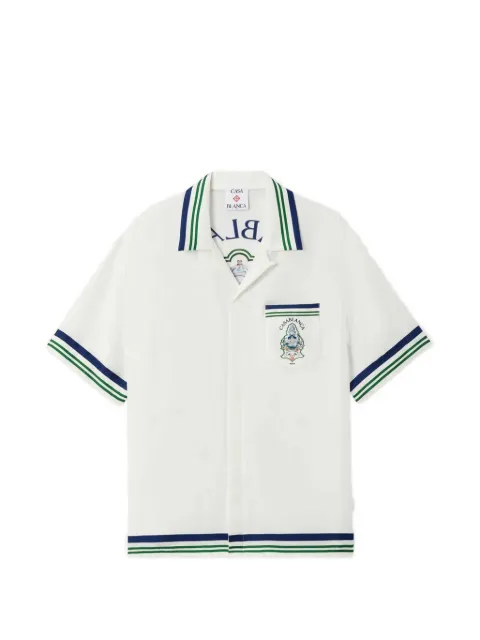 Casablanca Hotel Emblem short-sleeve silk shirt