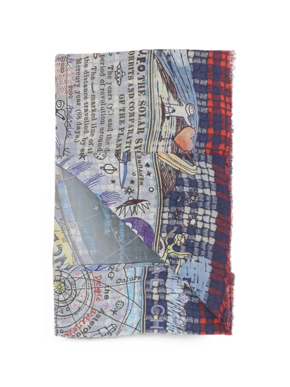 Faliero Sarti Sjaal met print Blauw