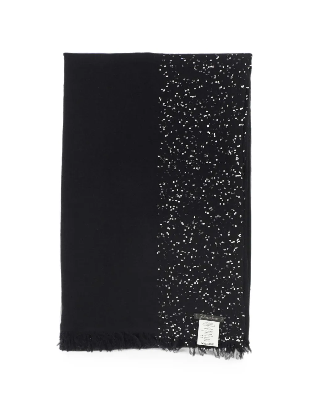 Faliero Sarti sequin-embellished fringed scarf - Nero