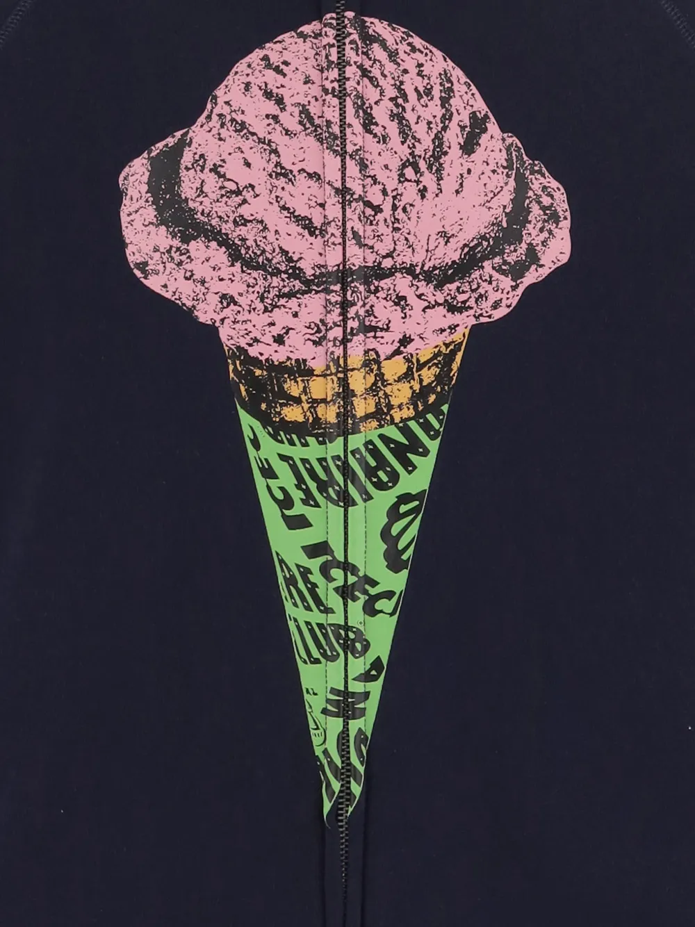 ICECREAM Hoodie met logoprint en rits Blauw
