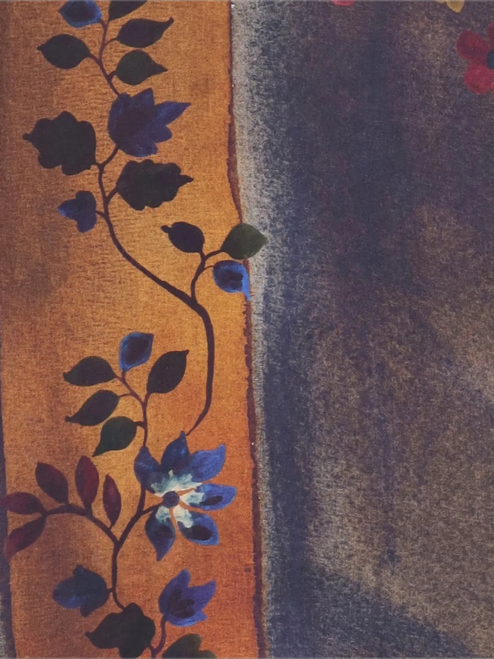 Faliero Sarti Sjaal met bloemenprint en franje Blauw