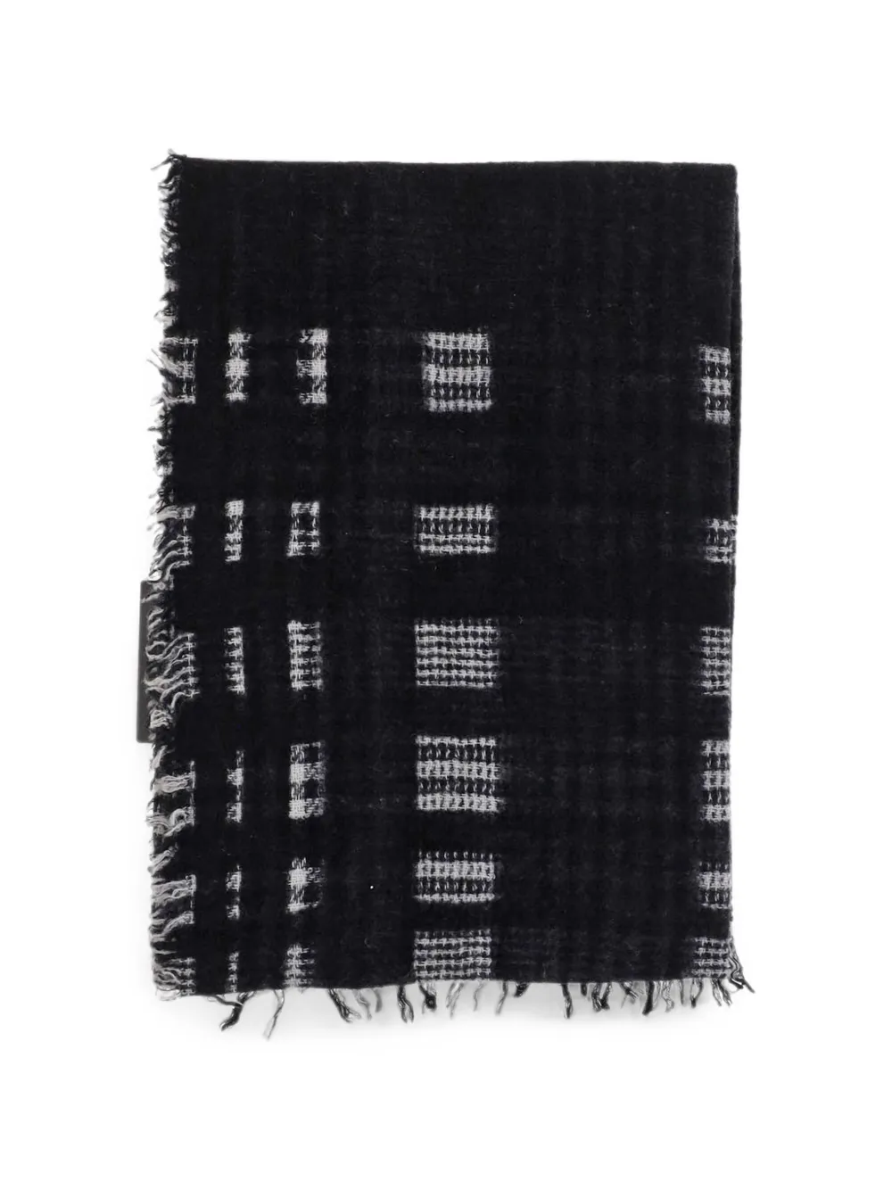 Faliero Sarti fringed rectangular scarf - Nero