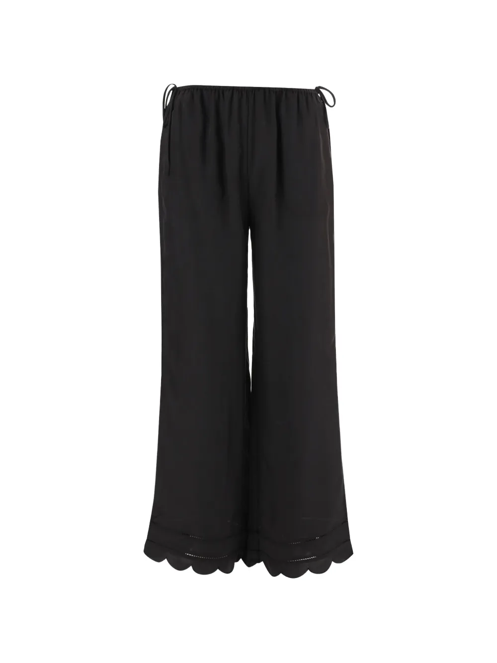The Garment scalloped-hem silk trousers - Schwarz