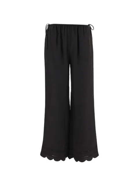 The Garment scalloped-hem silk trousers