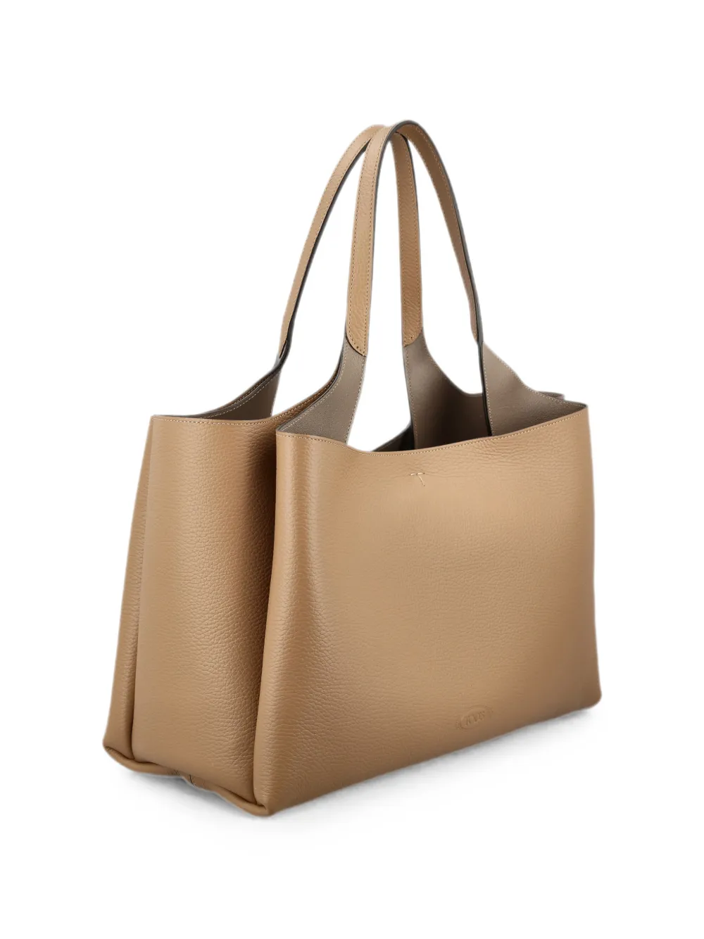 Tod's Medium schoudertas van bewerkt leer met logo-reliëf Beige