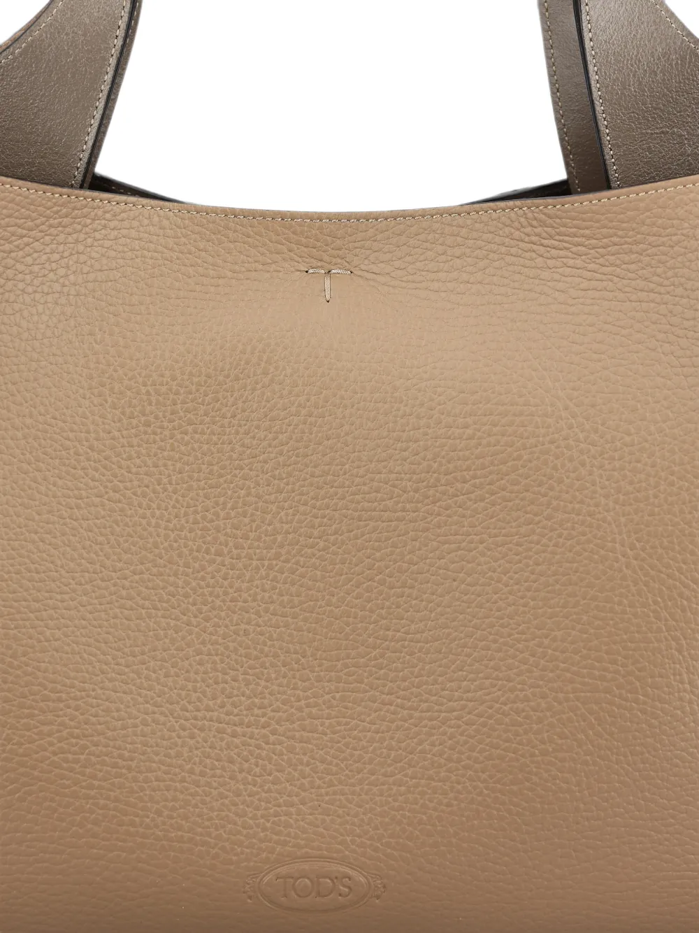 Tod's Medium schoudertas van bewerkt leer met logo-reliëf Beige