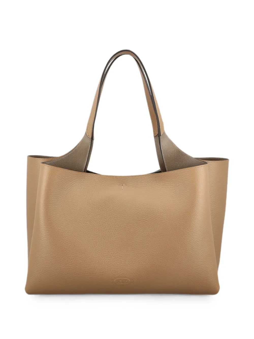 Tod's Medium schoudertas van bewerkt leer met logo-reliëf Beige