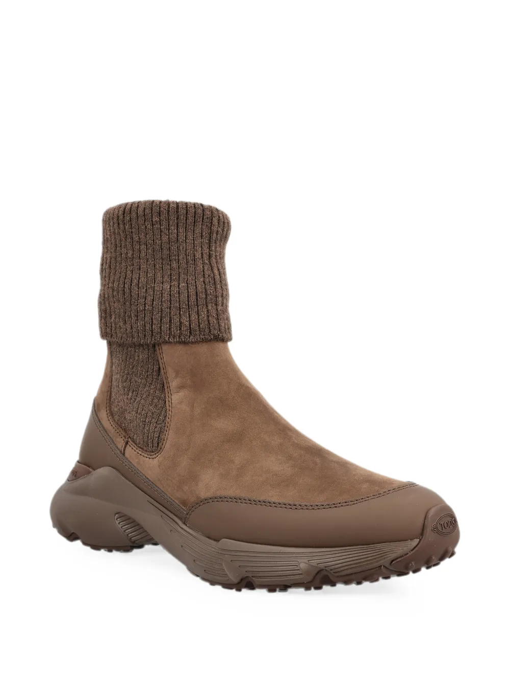 Tod's ribbed-knit suede boots Bruin