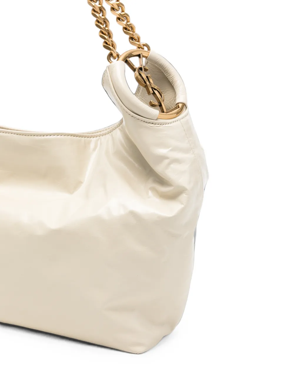 Saint Laurent Kleine Hortense schoudertas met ketting Beige