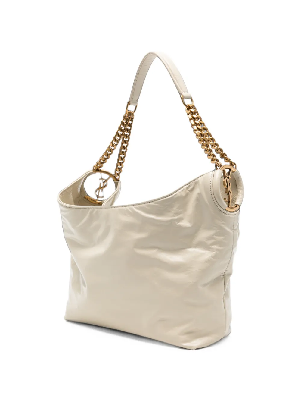 Saint Laurent Kleine Hortense schoudertas met ketting Beige