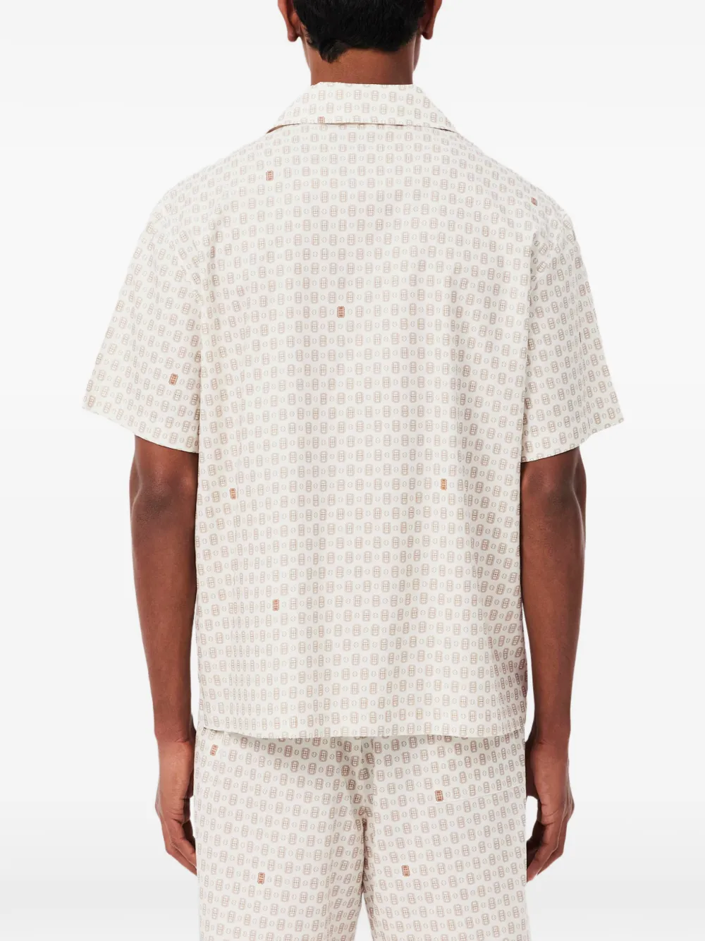 Lacoste Overhemd met korte mouwen en tennisprint Beige