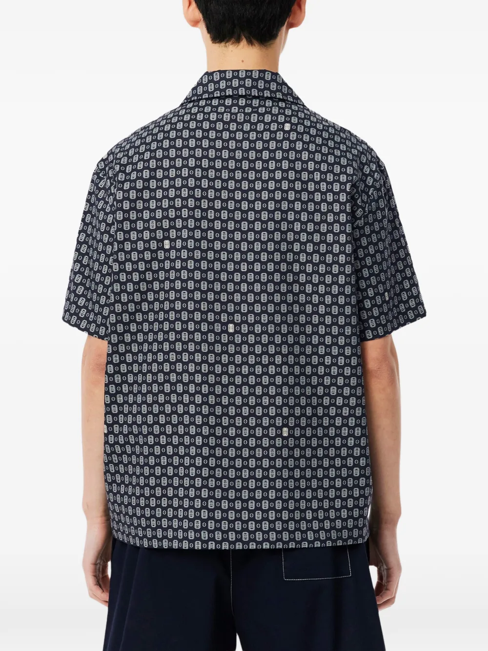 Lacoste Ruimvallend overhemd met campkraag Blauw