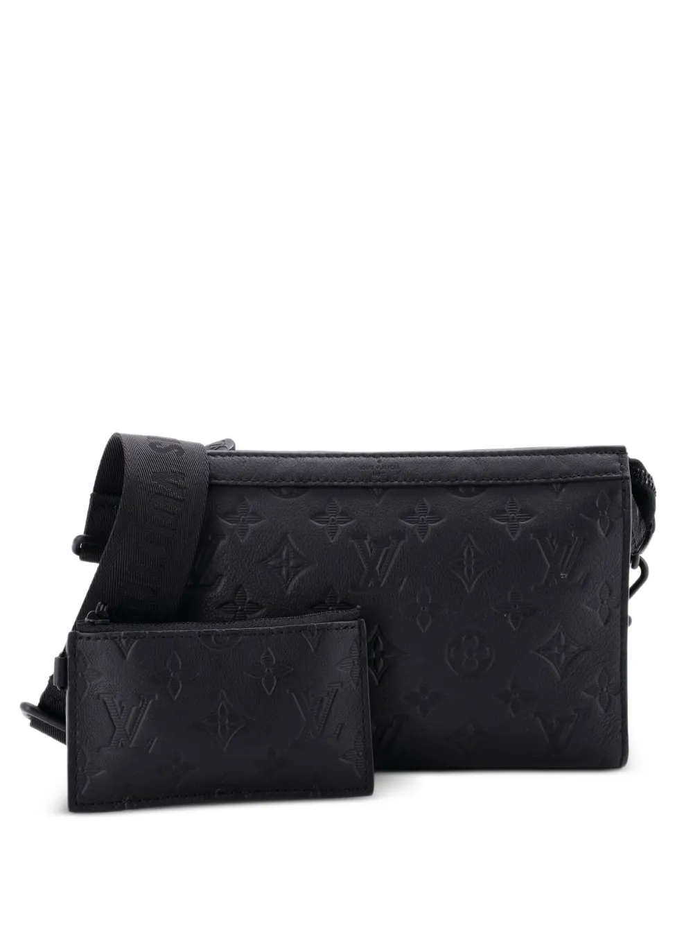 Louis Vuitton Pre-Owned Borsa a tracolla Trio Messenger in pelle Monogram Shadow - Nero