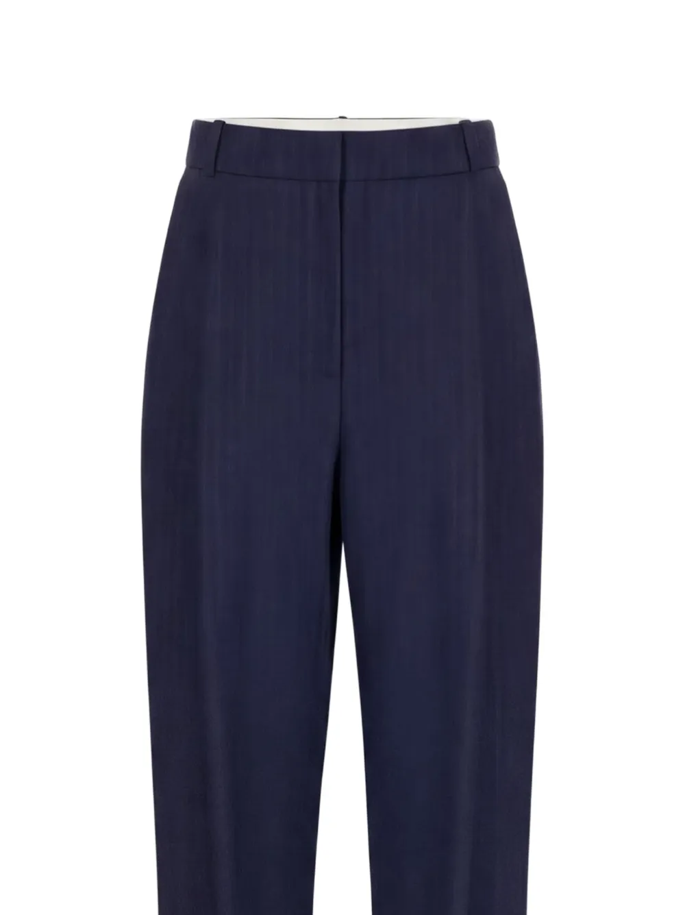 Elisabetta Franchi Broek van koele wollen stof met krijtstreep Blauw