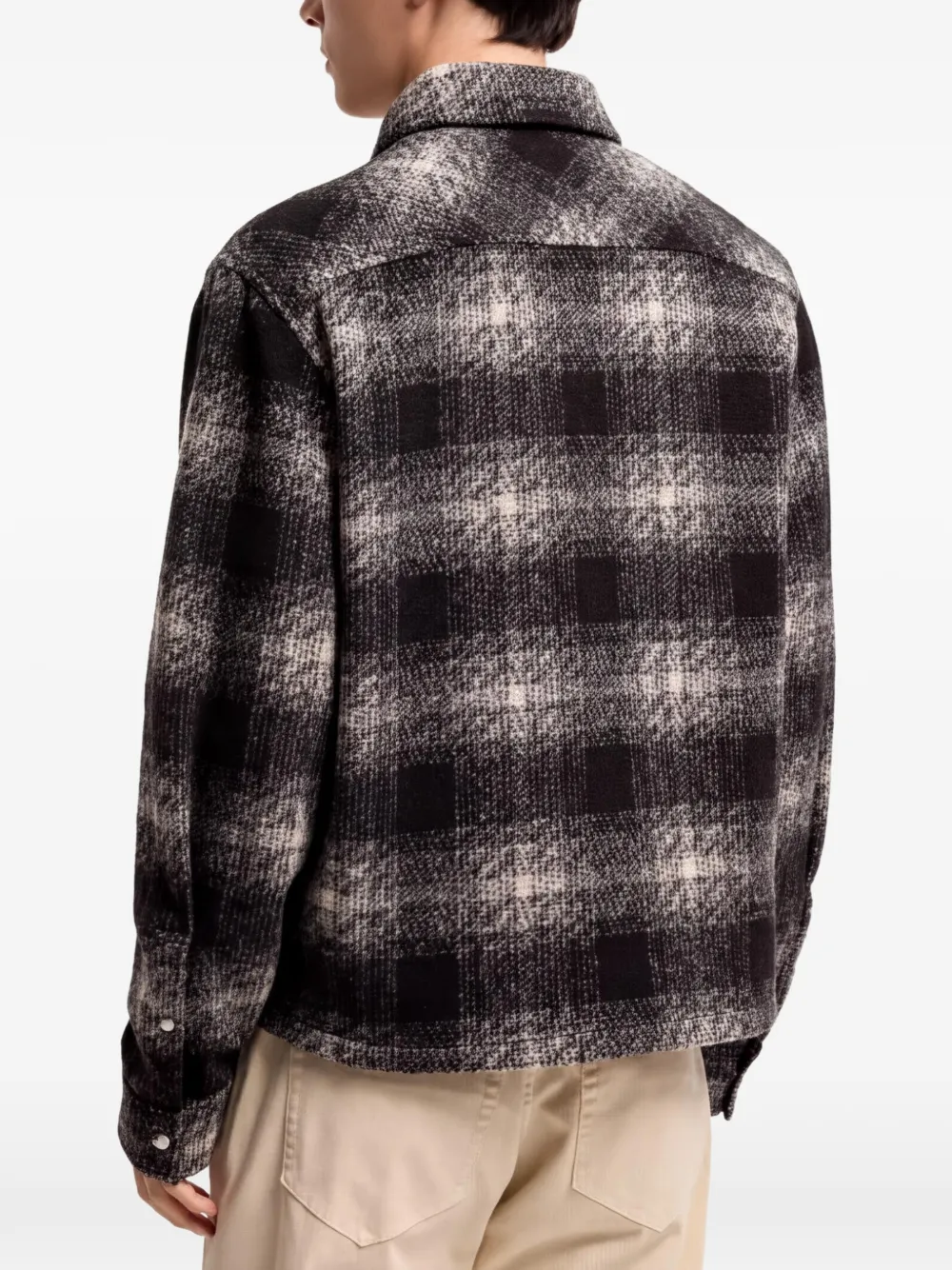 Moncler Geruit jersey overhemd met rits Zwart
