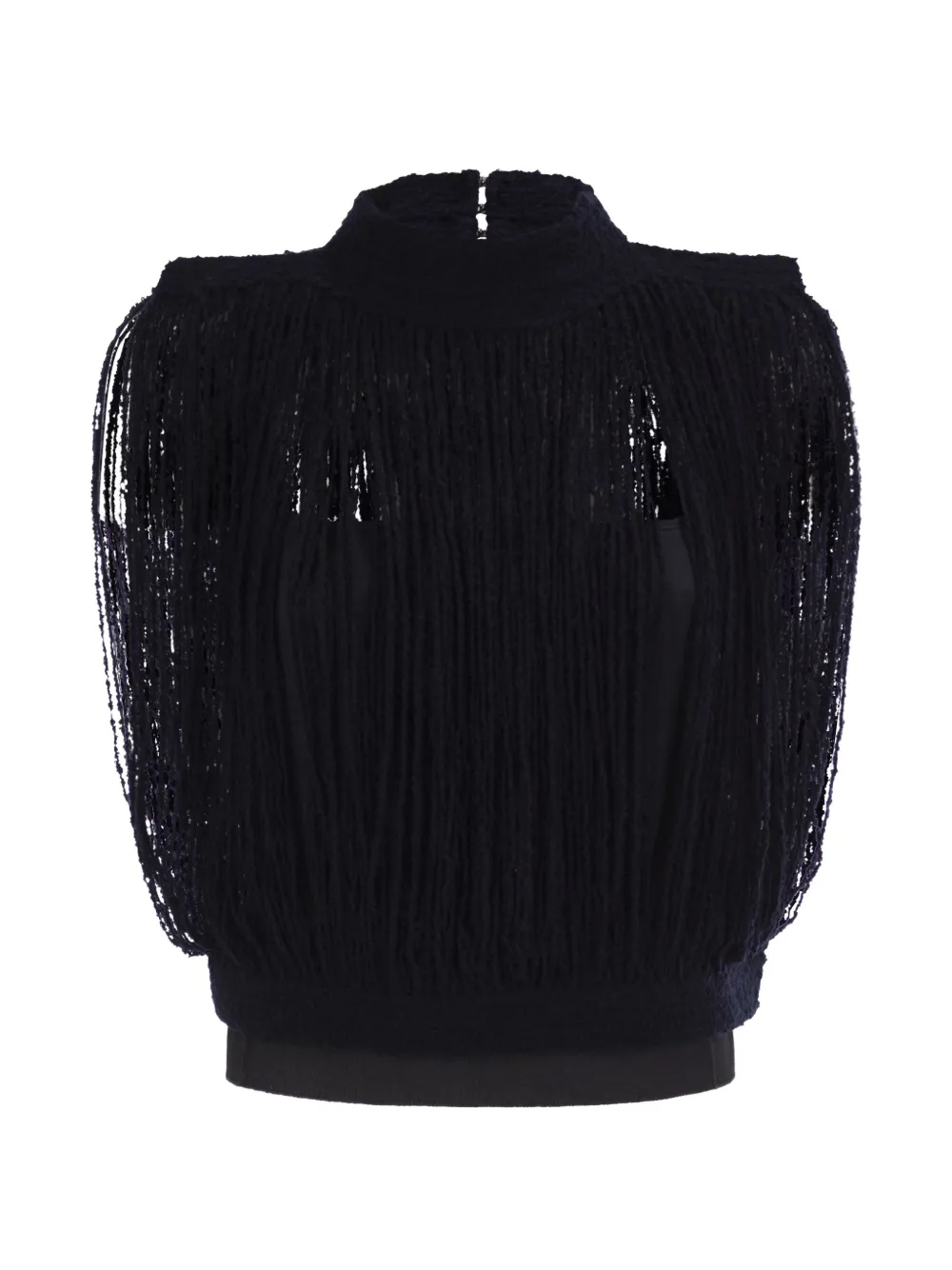 Fabiana Filippi fringed high-neck top - Blu