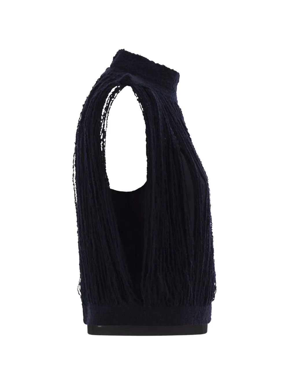 Fabiana Filippi Top met franje en hoge hals Blauw