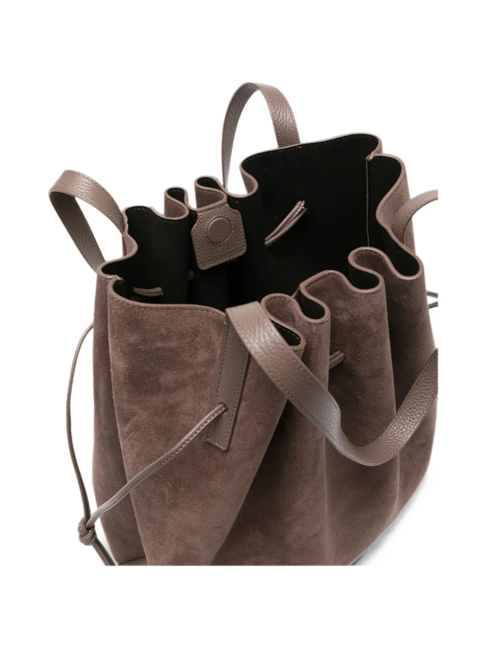 Yuzefi Scallop shopper met trekkoord Bruin