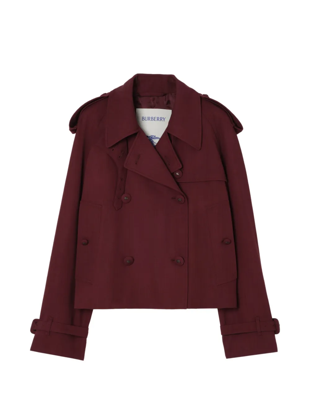 Burberry cropped wool Mayfair trench jacket - Rosso