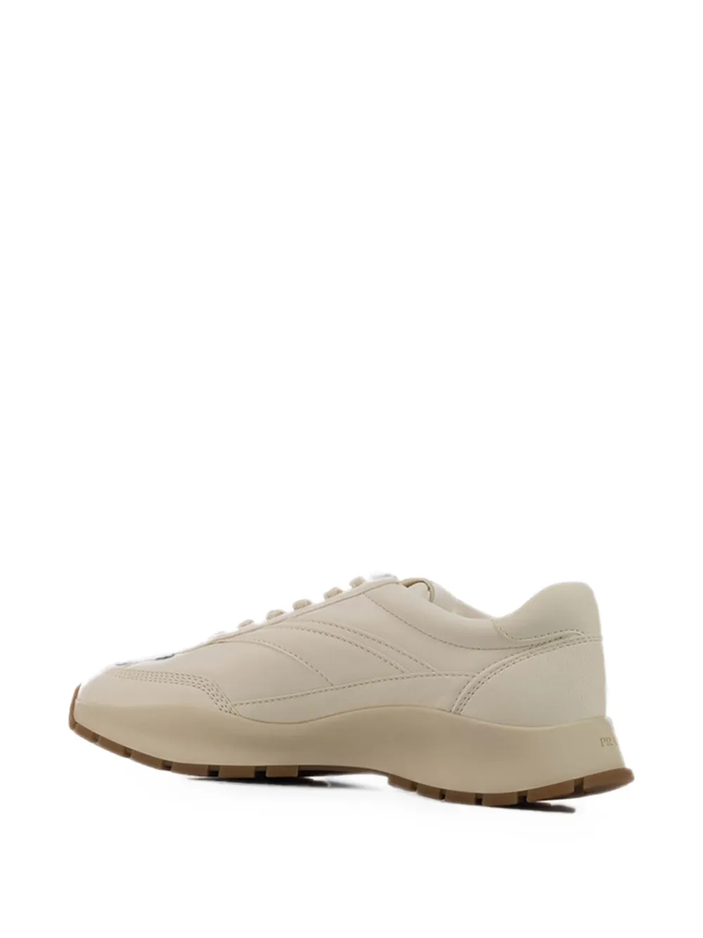 Prada logo-patch panelled sneakers Beige