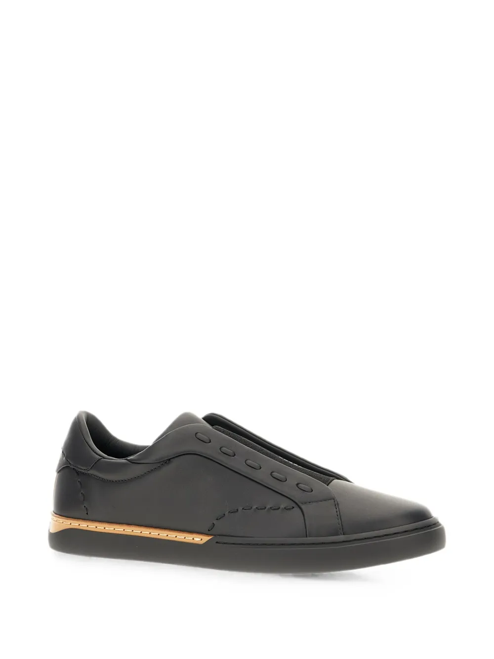 FENDI slip-on leather low-top sneakers Zwart