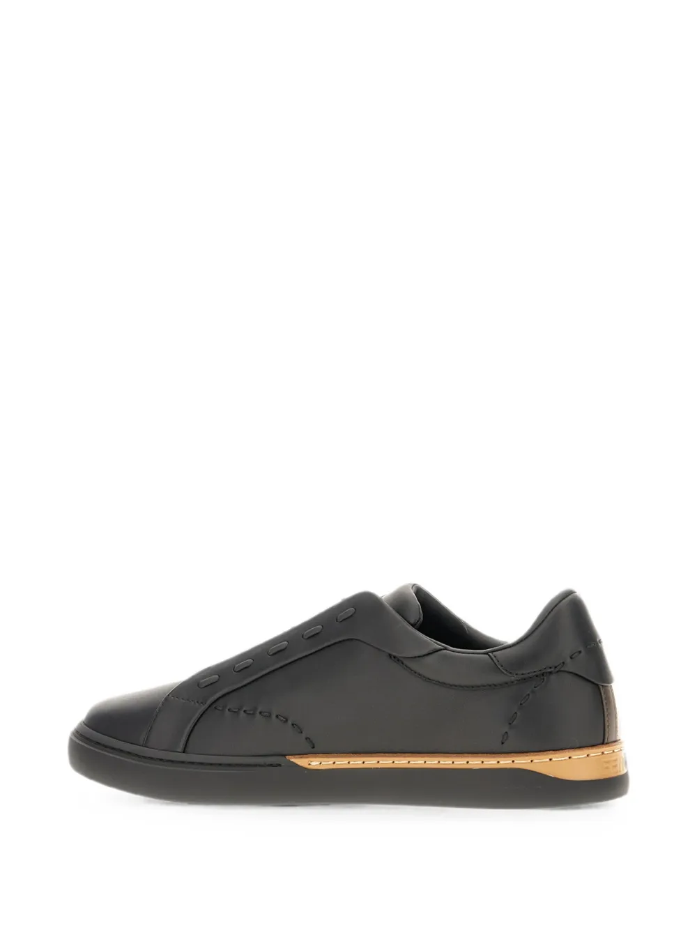 FENDI slip-on leather low-top sneakers Zwart