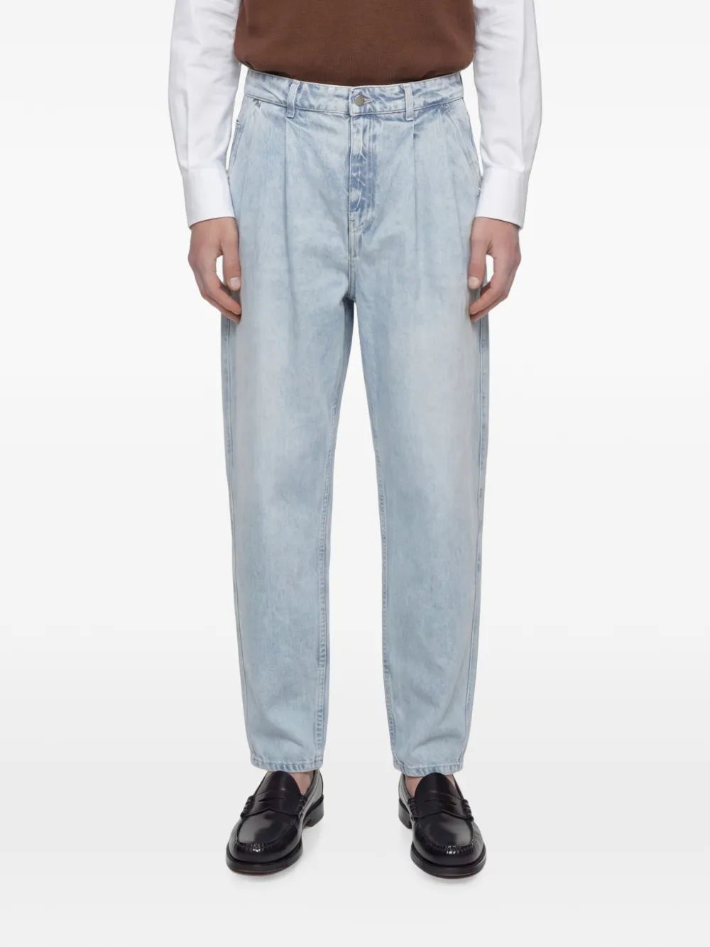 Hed Mayner pleated acid-wash jeans - Blu